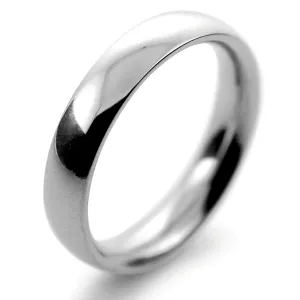  Plain Court Profile Wedding Rings - Palladium